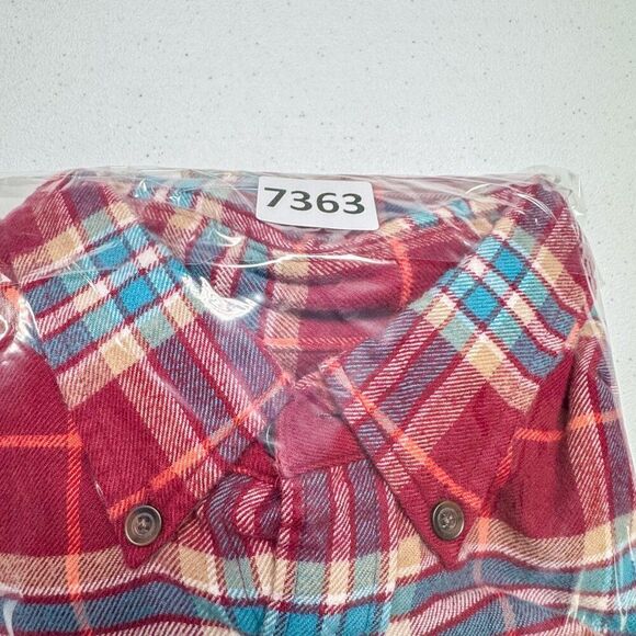 Lands End Flannel Shirt Mens XL Red Blue Flannel Casual Outdoor Camping Fishing - Picture 11 of 11